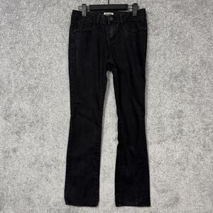 Mudd Jeans Juniors 5 Black Straight Low Rise Stretch Studded Embroidered Denim